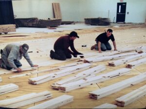 Copy of B 2004 Emmanuel wood gym floor installation